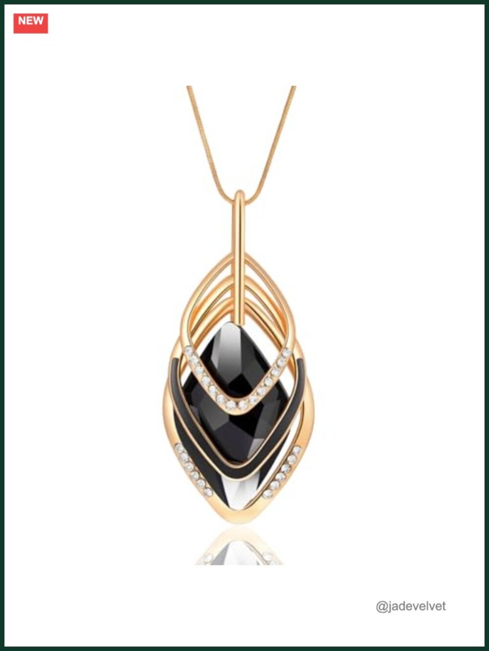 Triple Stack Rhinestone Pendant Necklace 28in Rope Chain Chunky Layered